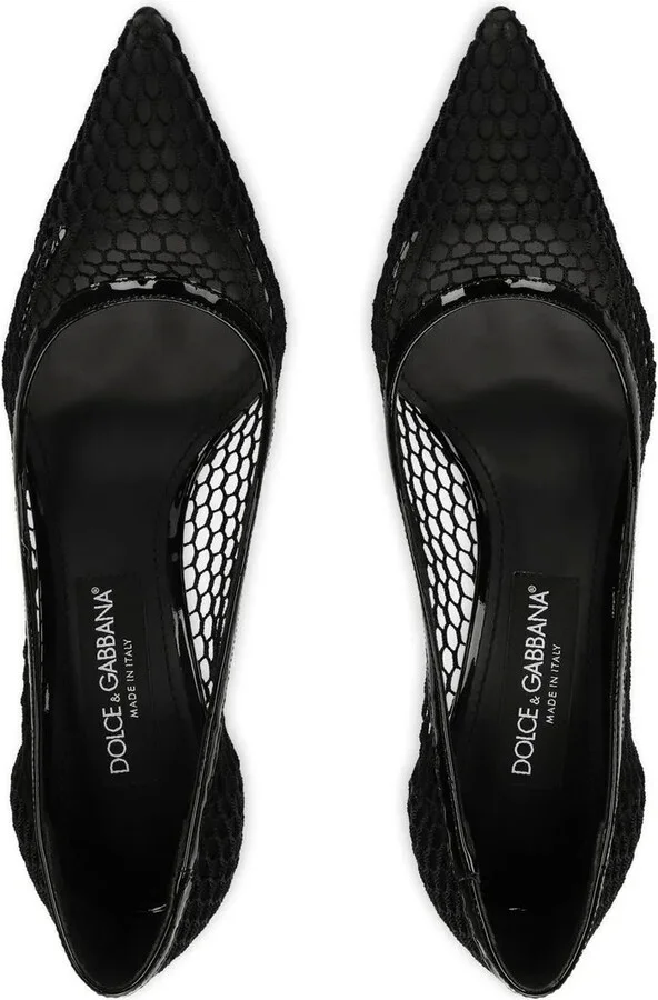 105mm Patent Leather Mesh Pumps - Image 4