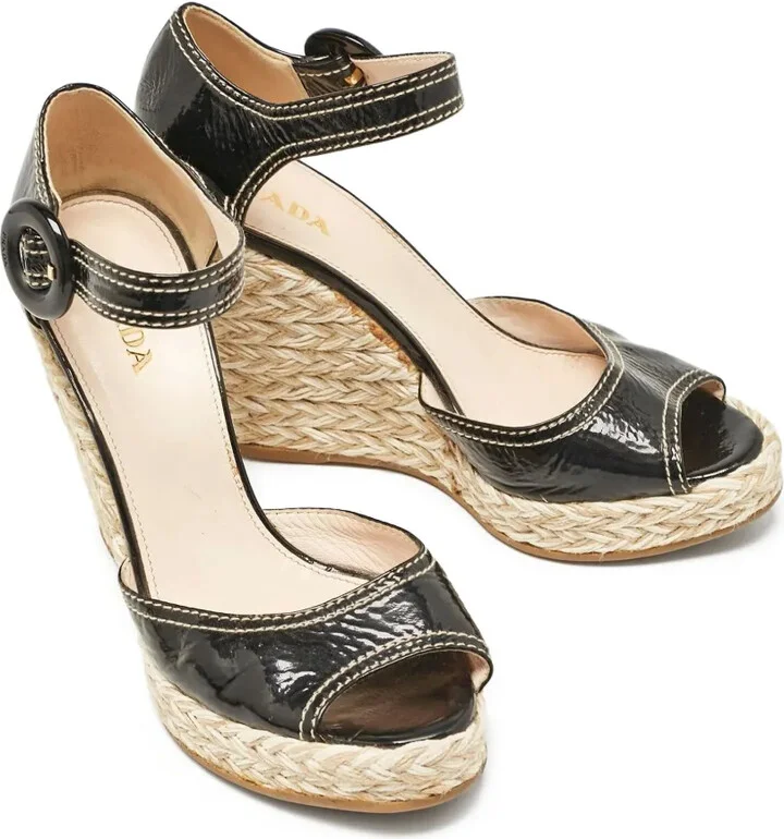 105mm Patent Wedge Espadrilles - Image 5