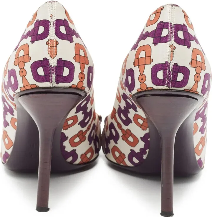 105mm Peep-Toe Patterned Pumps - Image 3