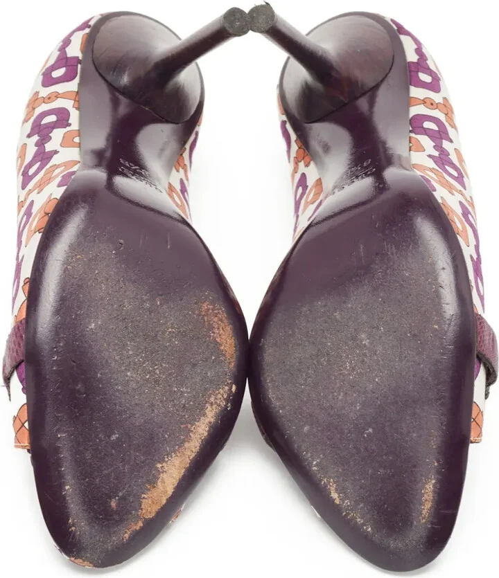 105mm Peep-Toe Patterned Pumps - Image 5