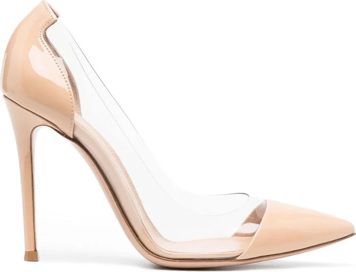 105mm Plexi patent leather pumps