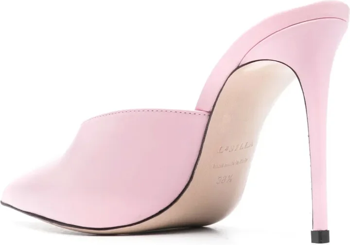 105mm Pointed Leather Mules - Image 3