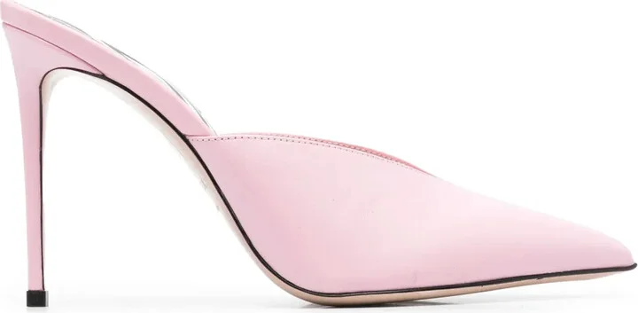 105mm Pointed Leather Mules