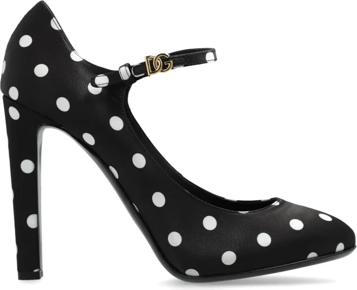 105mm polka-dot print Mary Jane pumps