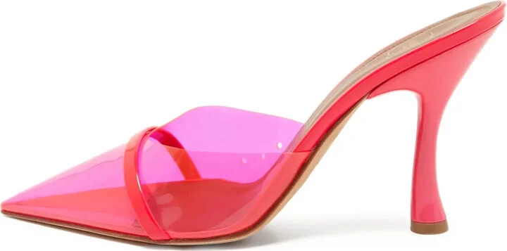 105mm Pre-Owned Transparent Pointed-Toe Mules