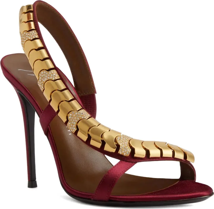 105mm Rhinestone-Embellished Heeled Sandals