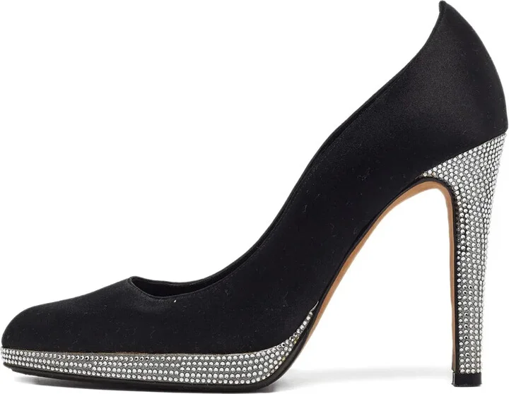 105mm Rhinestone-Embellished Platform Pumps