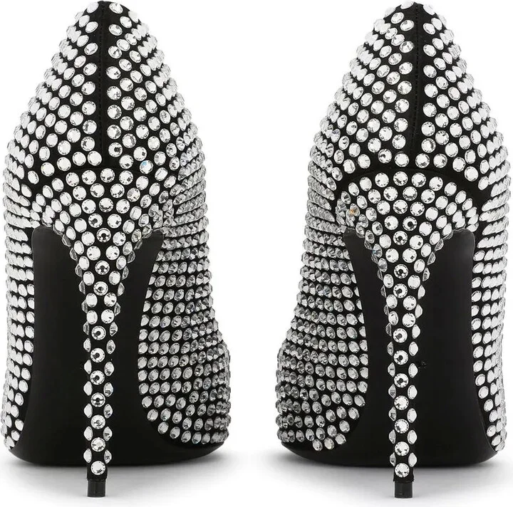 105mm Rhinestone-Embellished Satin Pumps - Image 3