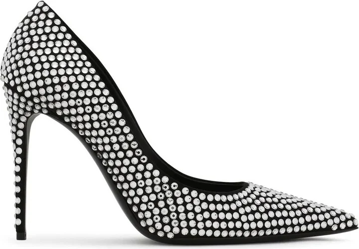 105mm Rhinestone-Embellished Satin Pumps