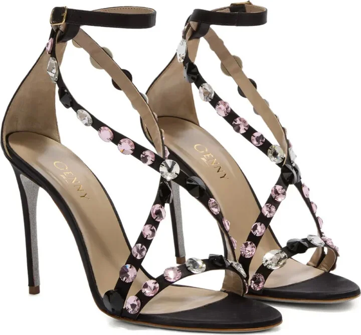 105mm Rhinestone-Embellished Stiletto Sandals - Image 2