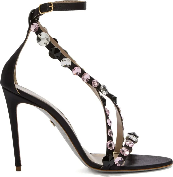 105mm Rhinestone-Embellished Stiletto Sandals