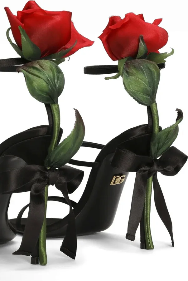 105mm Rose-Appliqué Sandals - Image 4