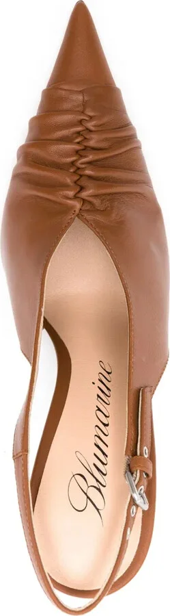 105mm Ruched Leather Pumps - Image 4