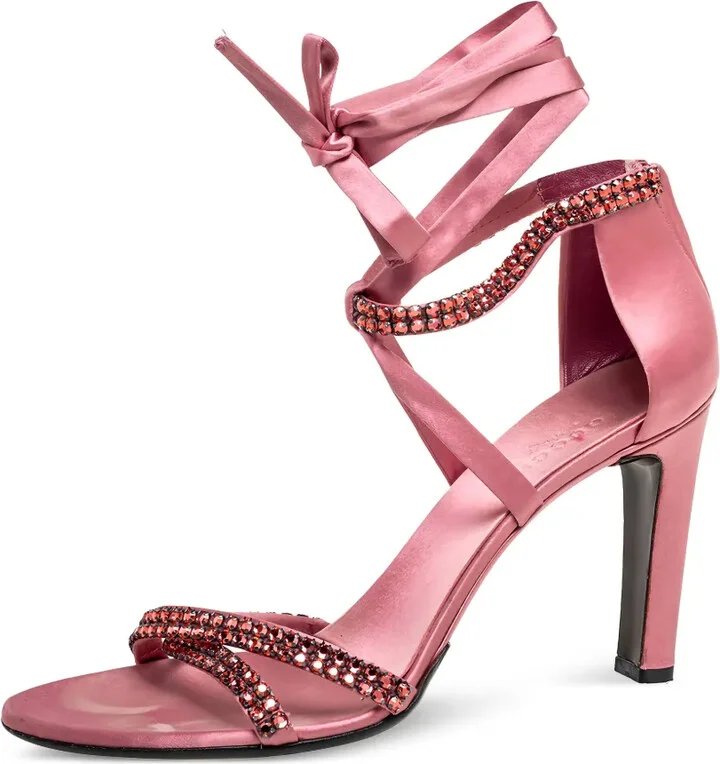 105mm Satin Crystal-Embellished Sandals - Image 2