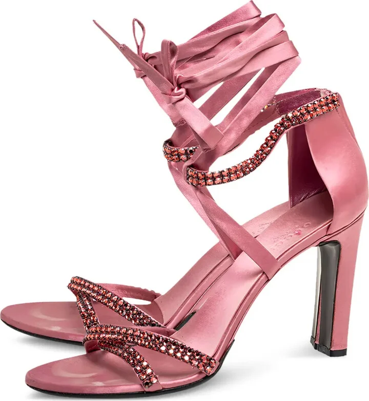 105mm Satin Crystal-Embellished Sandals - Image 3