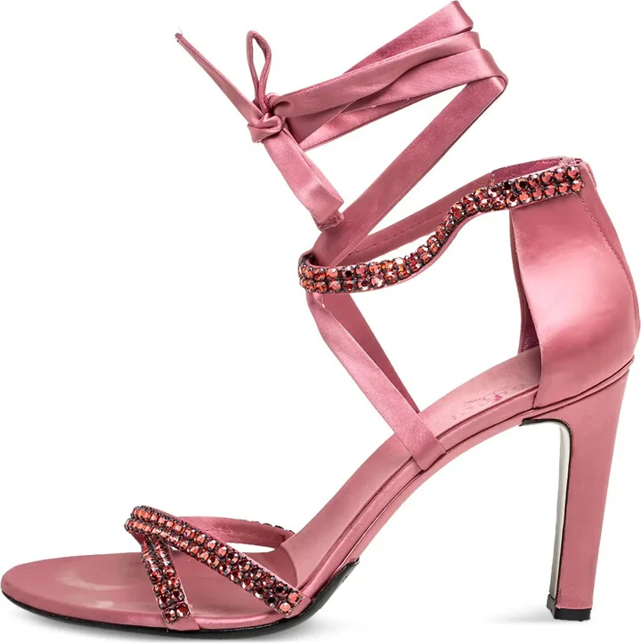 105mm Satin Crystal-Embellished Sandals