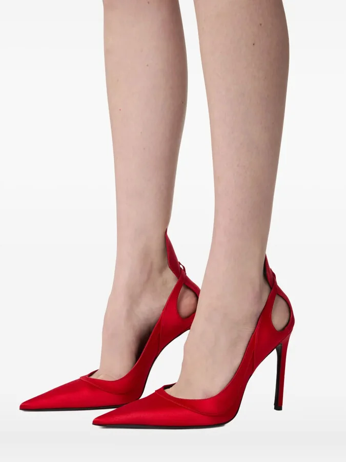 105mm Satin Cut-Out Pumps - Image 5
