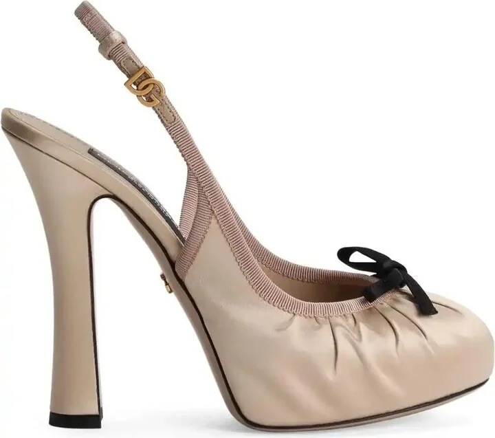 105mm Satin Slingback Pumps