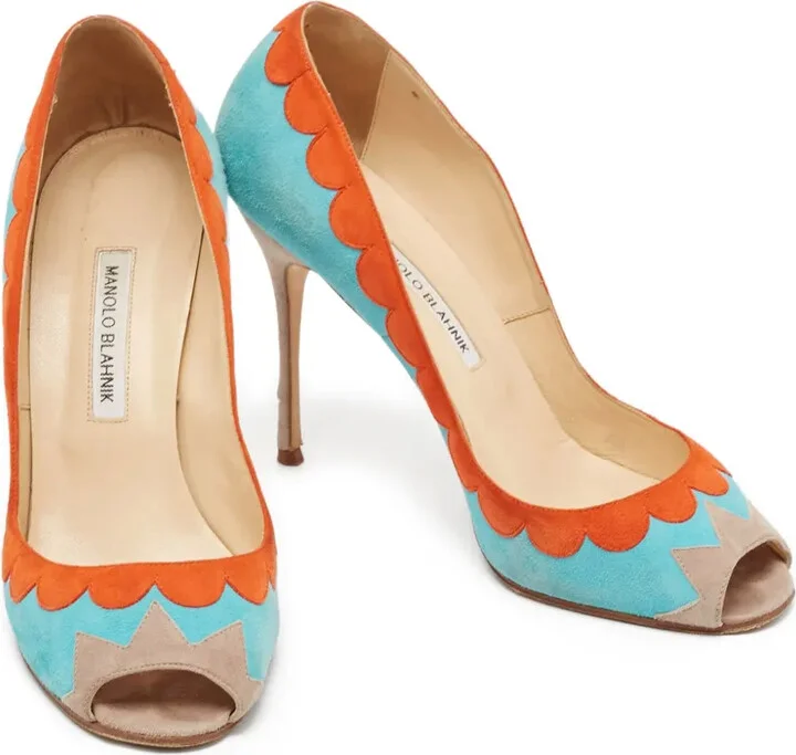 105mm Scalloped Peep-Toe Pumps - Image 2