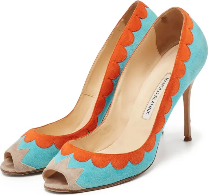 105mm Scalloped Peep-Toe Pumps - Image 3