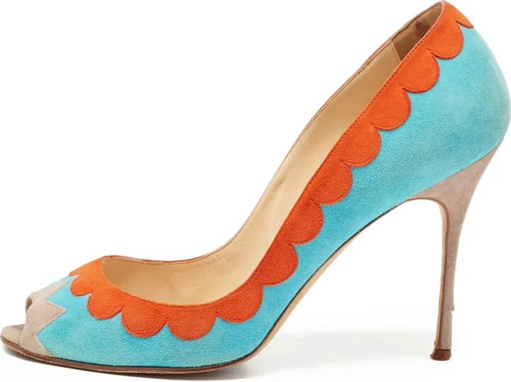 105mm Scalloped Peep-Toe Pumps