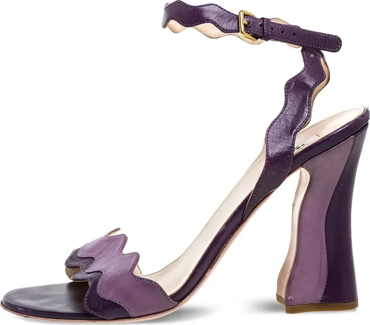 105mm Scalloped-Strap Sandals