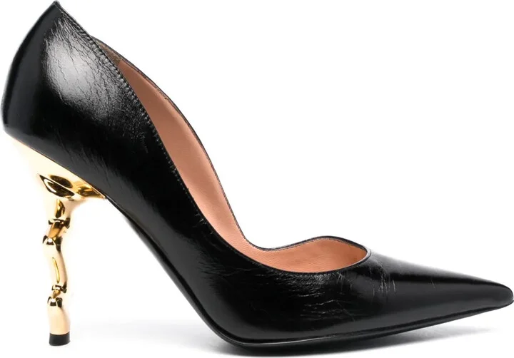 105mm Sculpted-Heel Leather Pumps