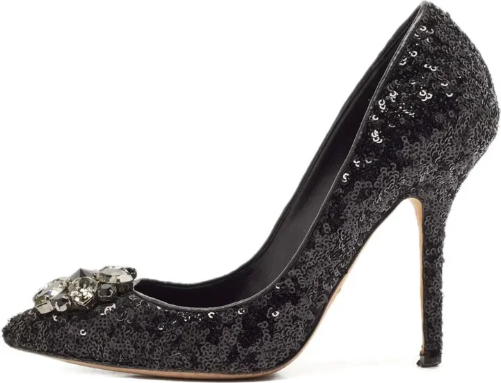 105mm Sequin-Embellished Pumps
