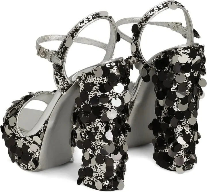 105mm Sequinned Sandals - Image 3