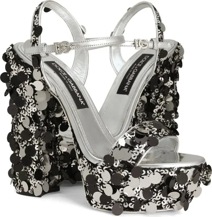 105mm Sequinned Sandals - Image 4