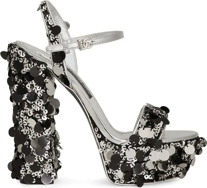 105mm Sequinned Sandals