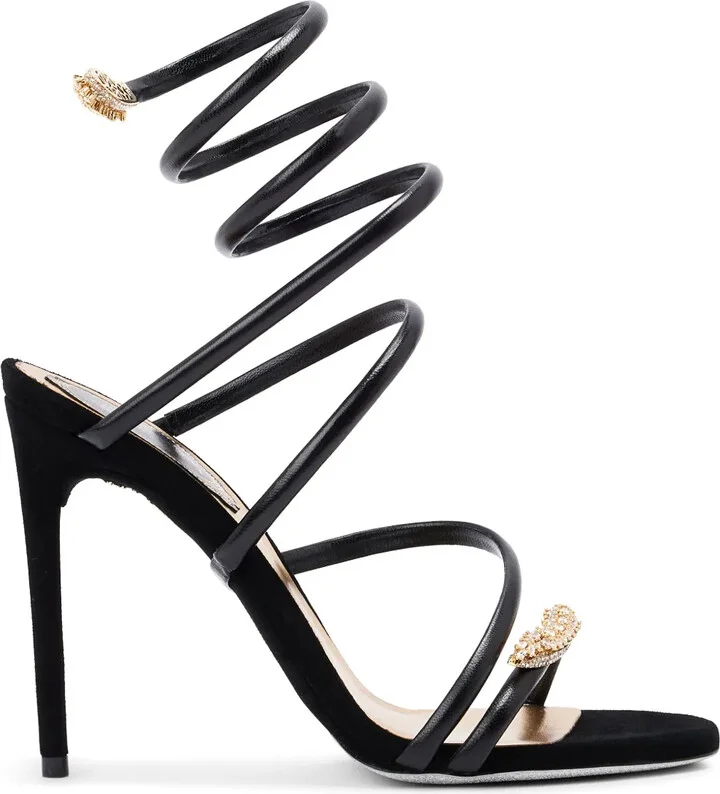 105mm Serpent leather sandals