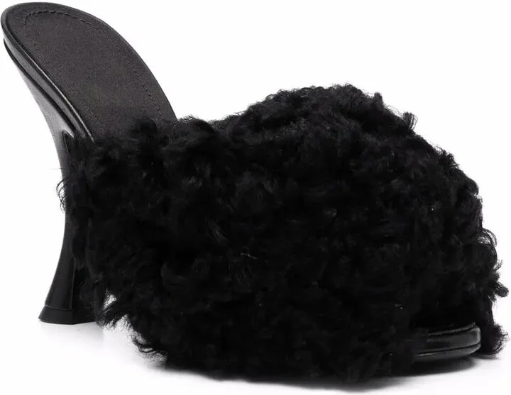 105mm Shearling Strap Sandals - Image 2