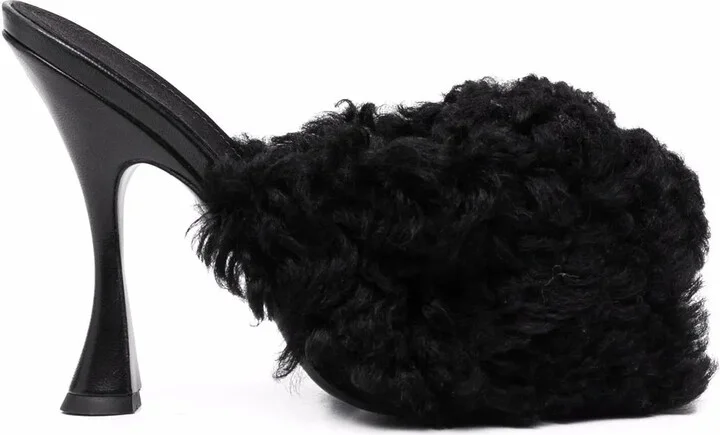105mm Shearling Strap Sandals