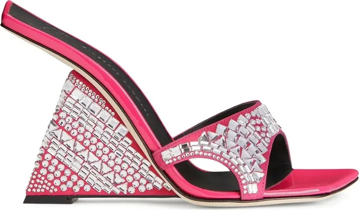 105mm Shine wedge sandals