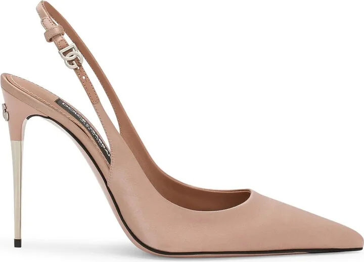 105mm Slingback Leather Pumps