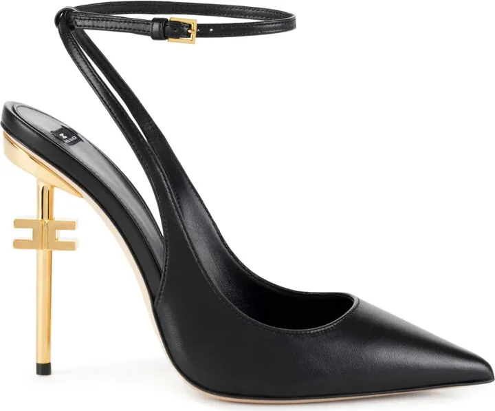 105mm Slingback Leather Pumps