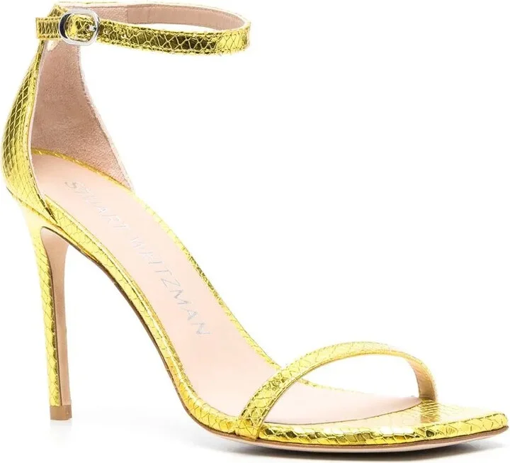 105mm Snakeskin Leather Sandals - Image 2