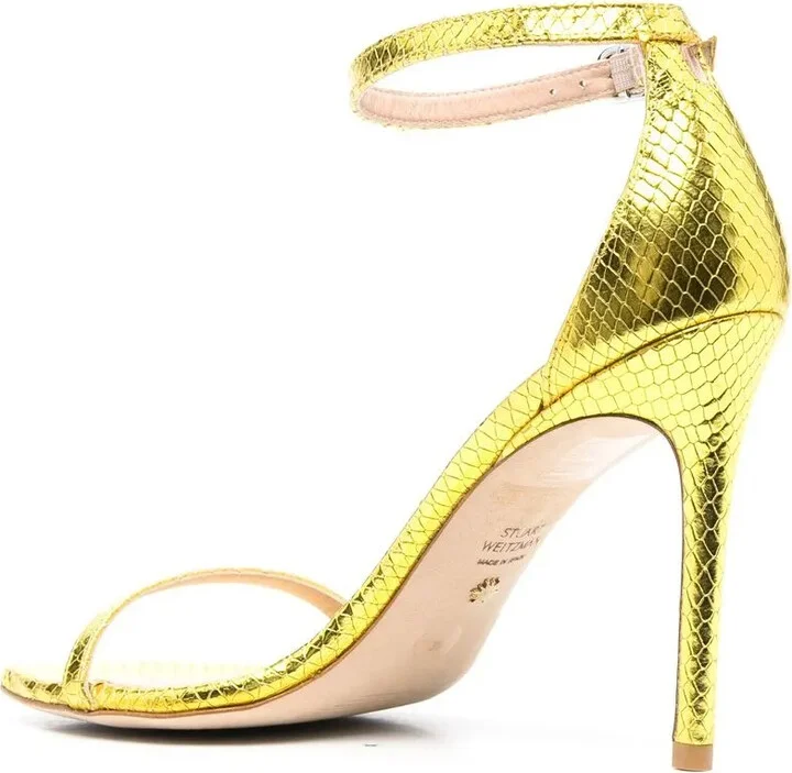 105mm Snakeskin Leather Sandals - Image 3