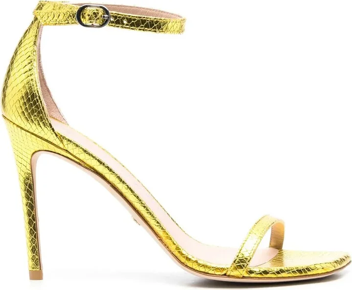 105mm Snakeskin Leather Sandals