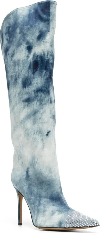 105mm Snow-Printed Denim Boots - Image 2