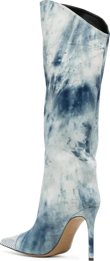 105mm Snow-Printed Denim Boots - Image 3