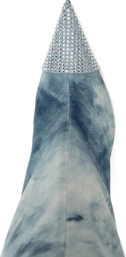 105mm Snow-Printed Denim Boots - Image 4
