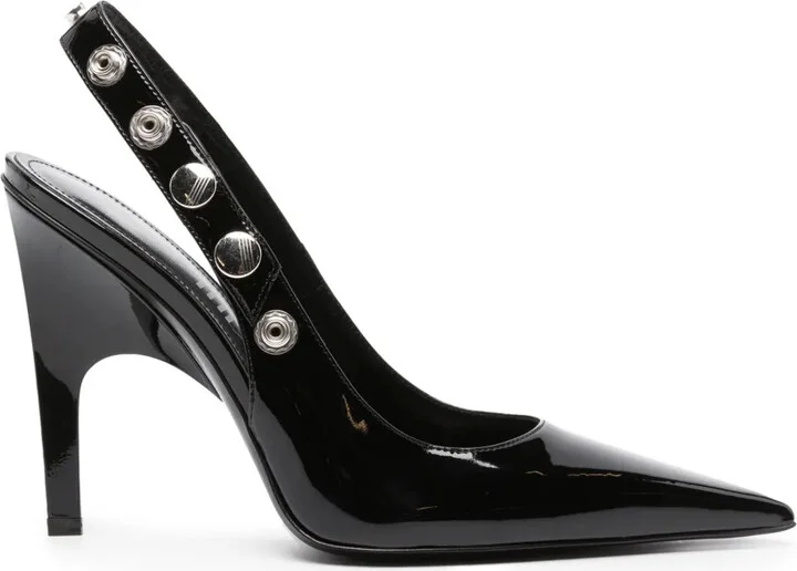 105mm Stud-Embellished Patent Leather Pumps