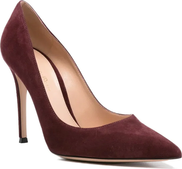 105mm Suede Pointed-Toe Heeled Pumps - Image 2