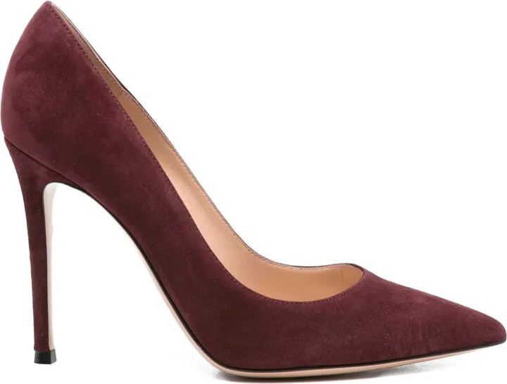 105mm Suede Pointed-Toe Heeled Pumps