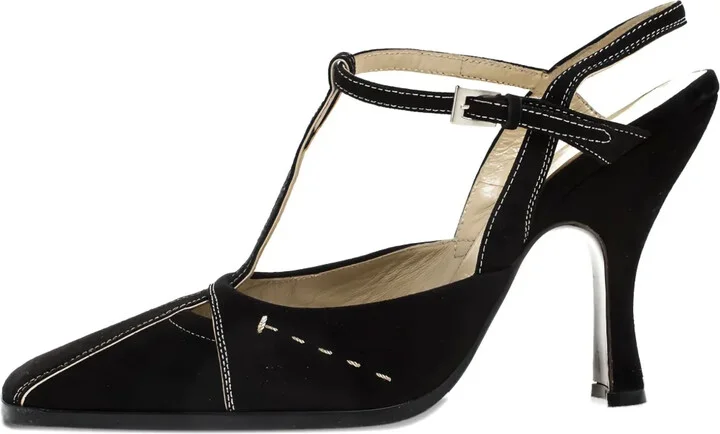 105mm suede T-strap pumps