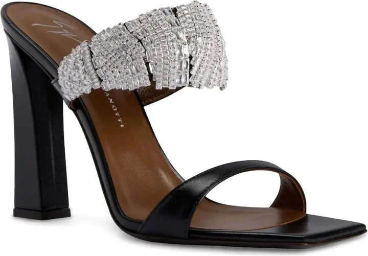 105mm Tiara rhinestone-embellished leather sandals - Image 2