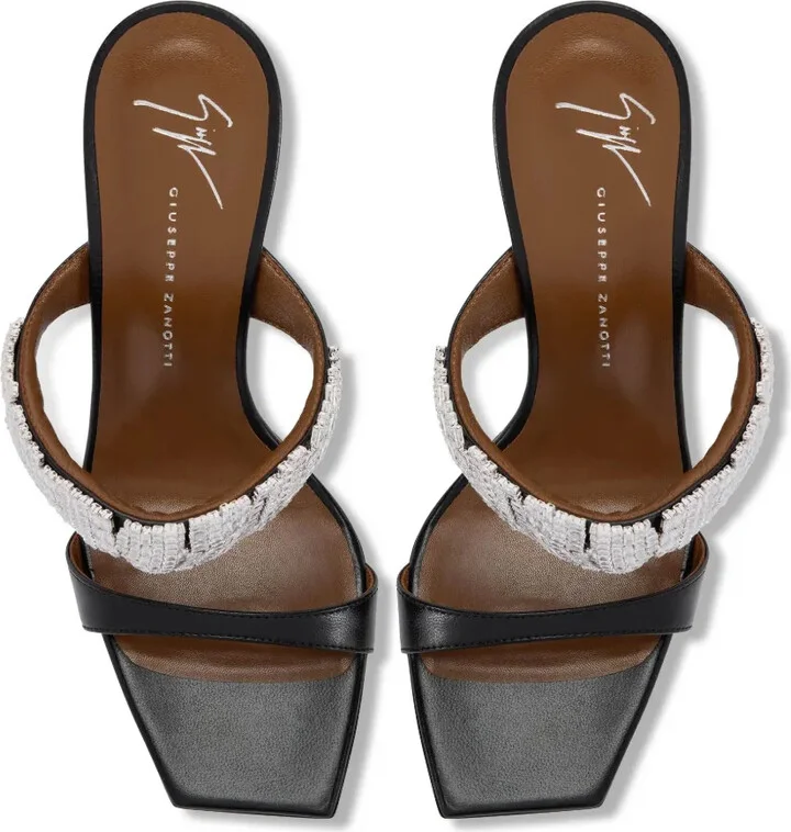 105mm Tiara rhinestone-embellished leather sandals - Image 4
