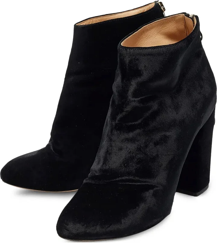 105mm Velvet Heeled Boots - Image 2